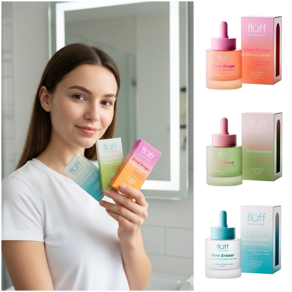 Fluff in your soul Serum - Pick 1 Glow Drops, Clarifying or Pore Eraser